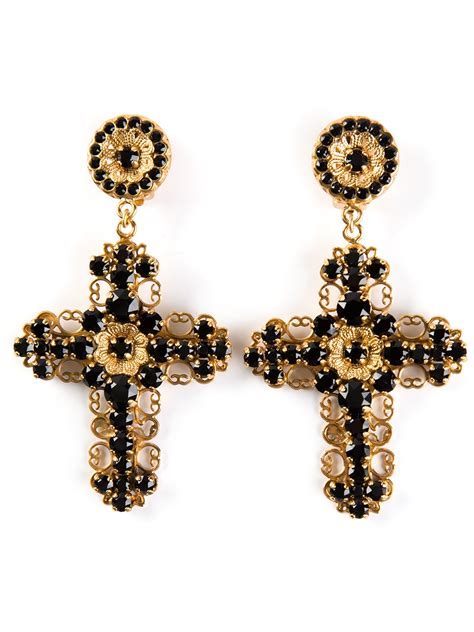 dolce gabbana cross earrings